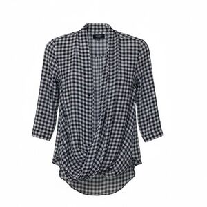 Babaton Beau blouse w  hidden front button, 100% silk,3/4 sleeves, flowy, airy